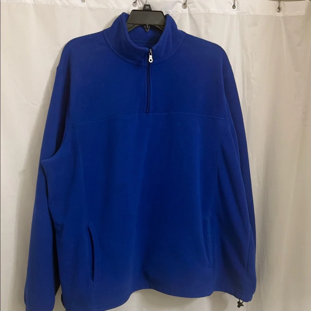 Men's Blue Half-Zip Fleece Sweater. XXL